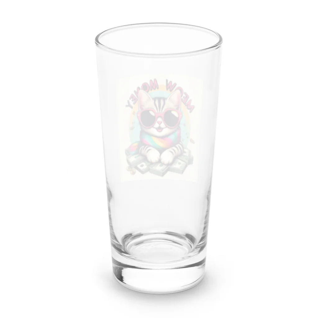 現金な動物たちの財布にゃんこ Long Sized Water Glass :back