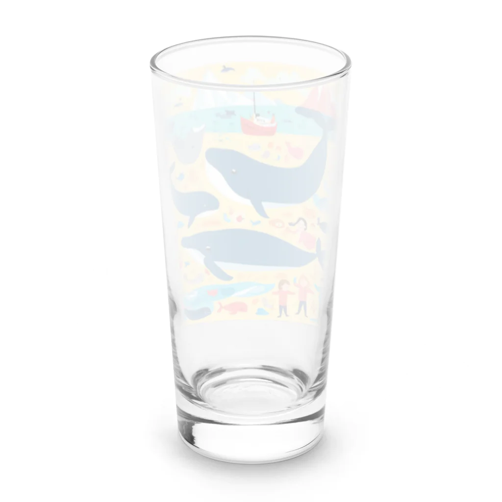 OHANA_087のアラスカの雄大な自然に暮らす人々と動物たちの調和 Long Sized Water Glass :back