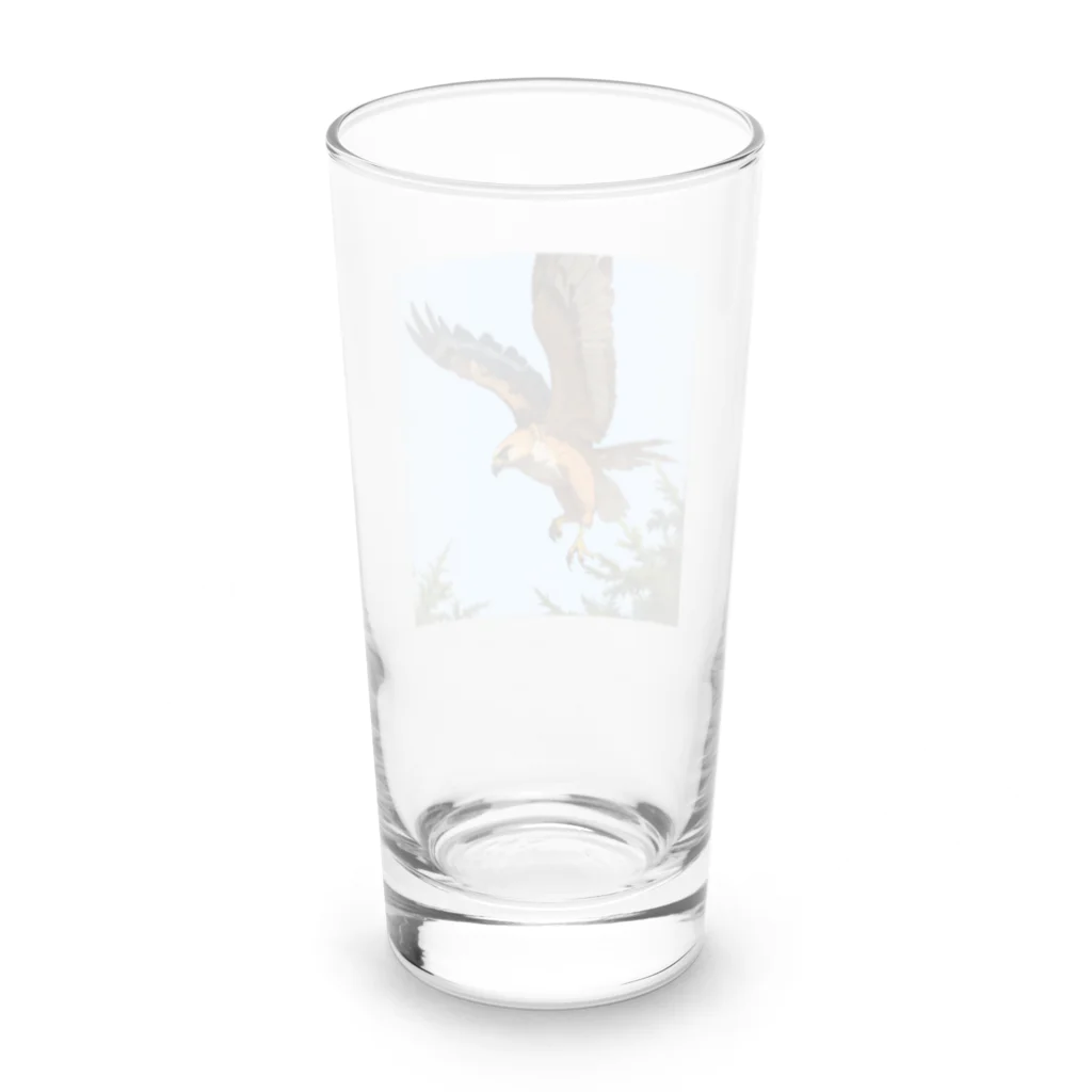 ganeshaの鳥の羽ばたきに続く鷹 Long Sized Water Glass :back