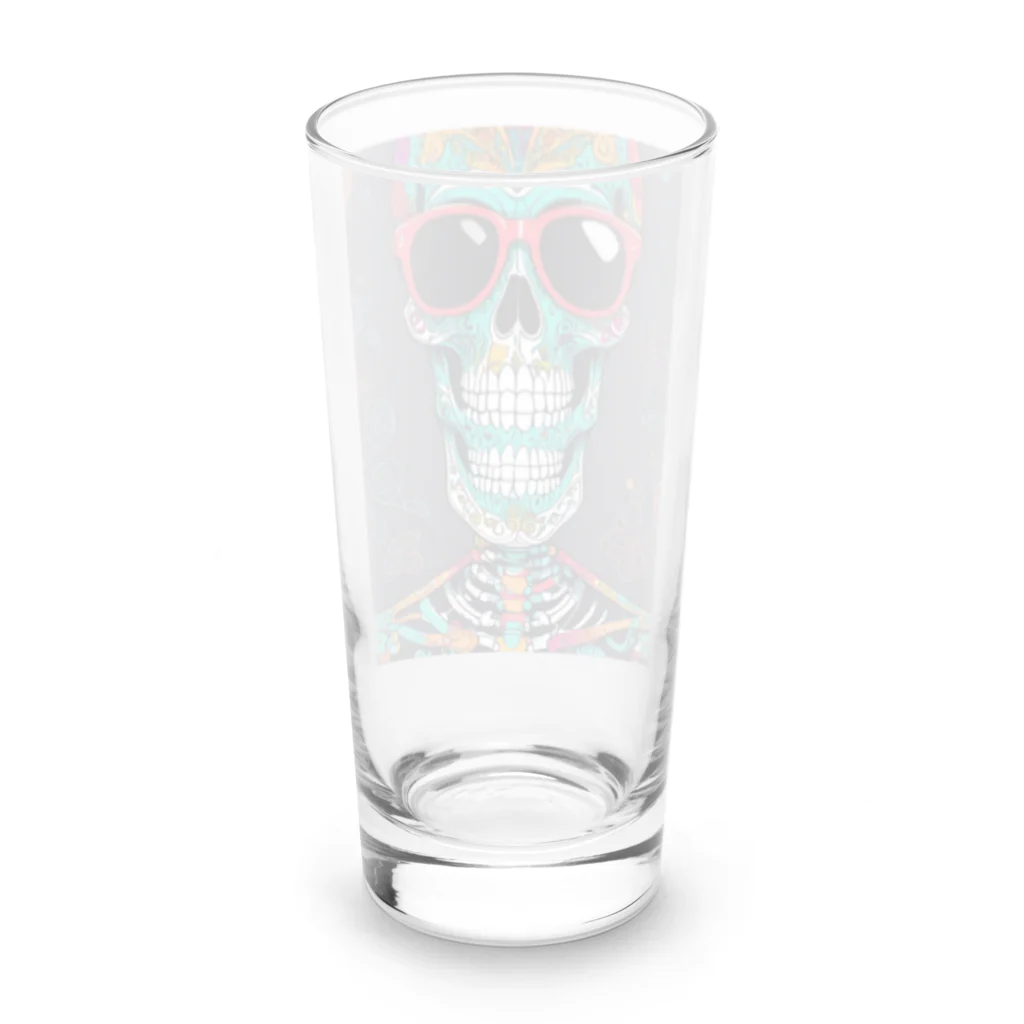 Skeletonのダイナミックなガイコツアート！ Long Sized Water Glass :back