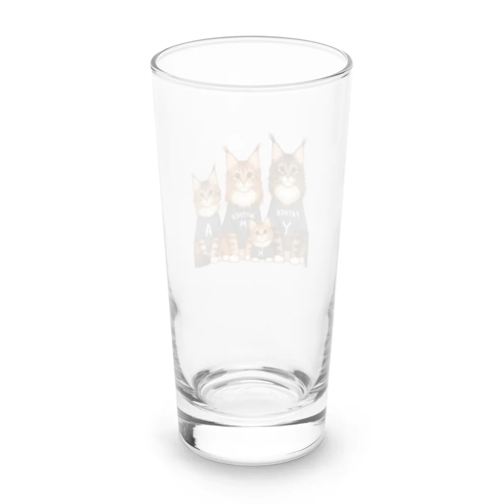 Y m @Y's shopの猫の家族 Long Sized Water Glass :back