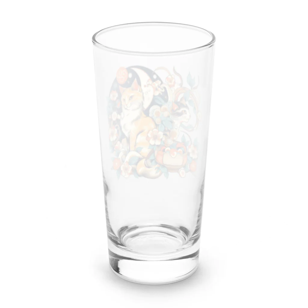 猫LOVE items Noahの猫LOVE items 茶虎と白黒 Long Sized Water Glass :back