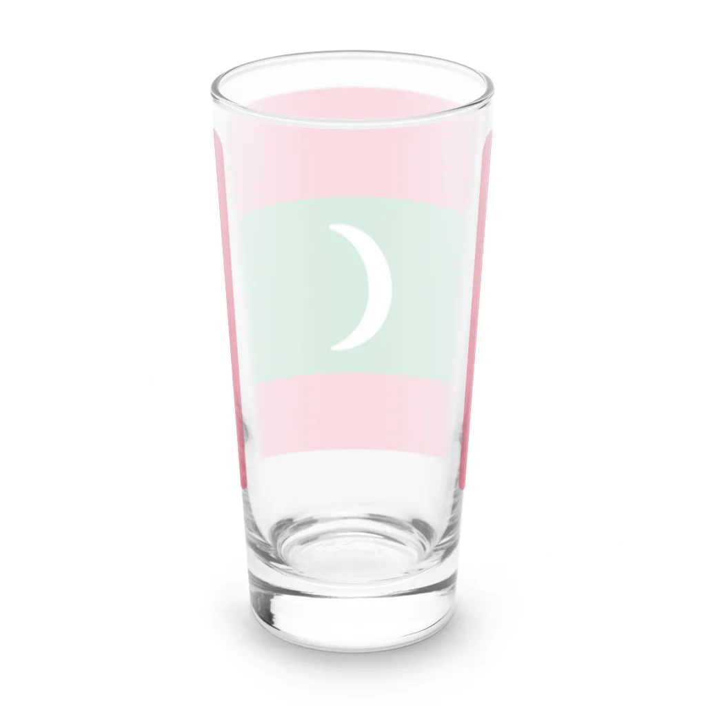 お絵かき屋さんのモルディブの国旗 Long Sized Water Glass :back