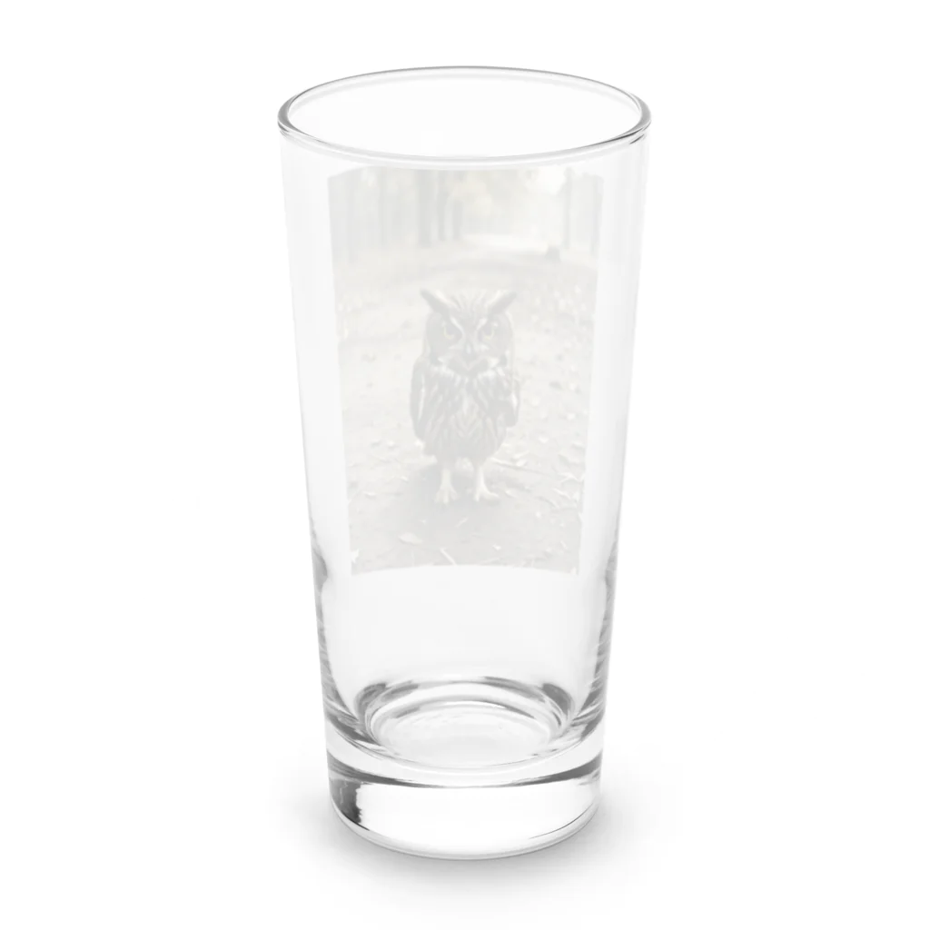 Steampunk Creations屋の地面を歩くフクロウ Long Sized Water Glass :back