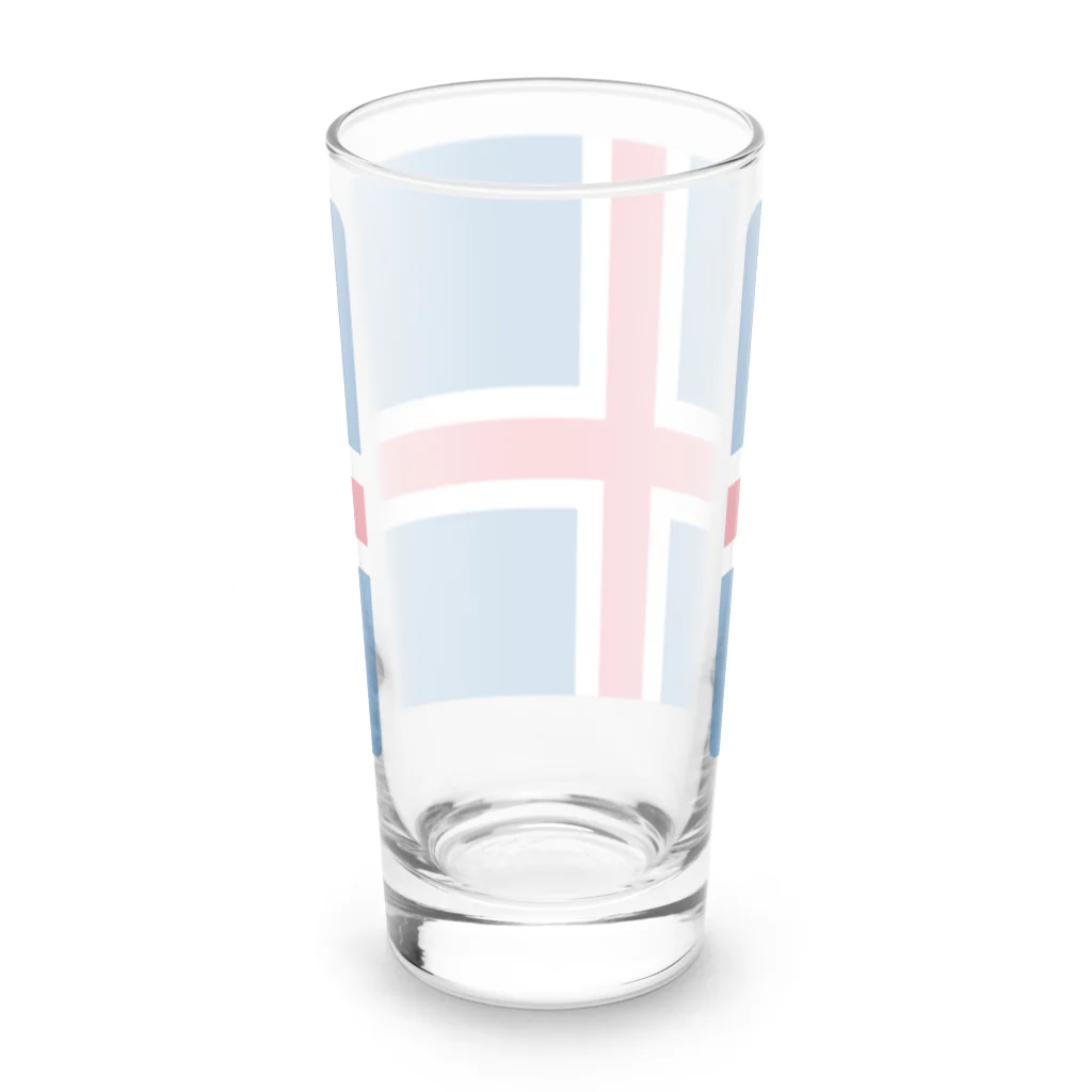 お絵かき屋さんのアイスランドの国旗 Long Sized Water Glass :back