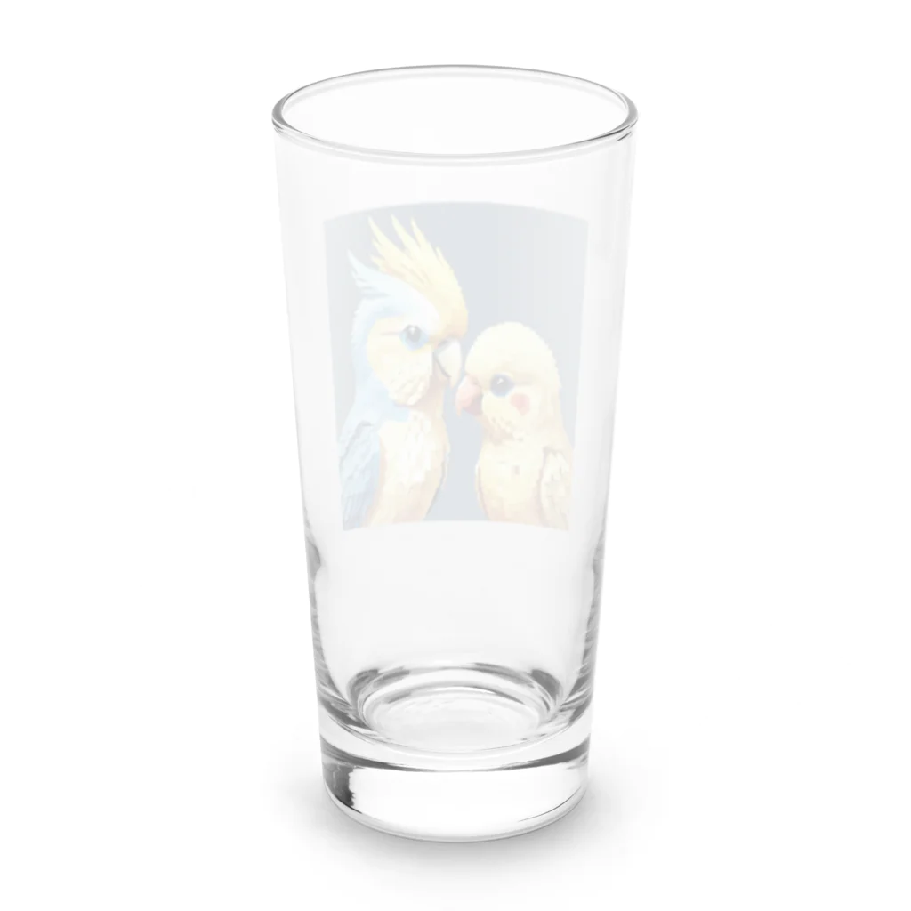 インコグッズのオカメインコとセキセイインコ Long Sized Water Glass :back