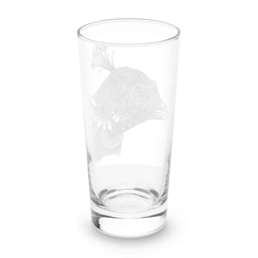 曼荼羅屋のPeacock モノクロームver Long Sized Water Glass :back