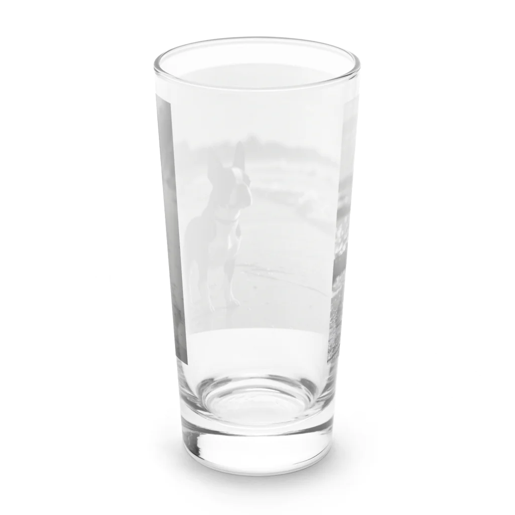 naon therockのボストンテリア Long Sized Water Glass :back