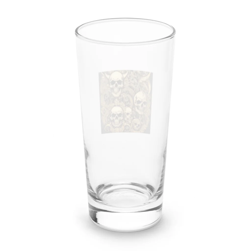 ピンクリボンの悪魔髑髏 Long Sized Water Glass :back