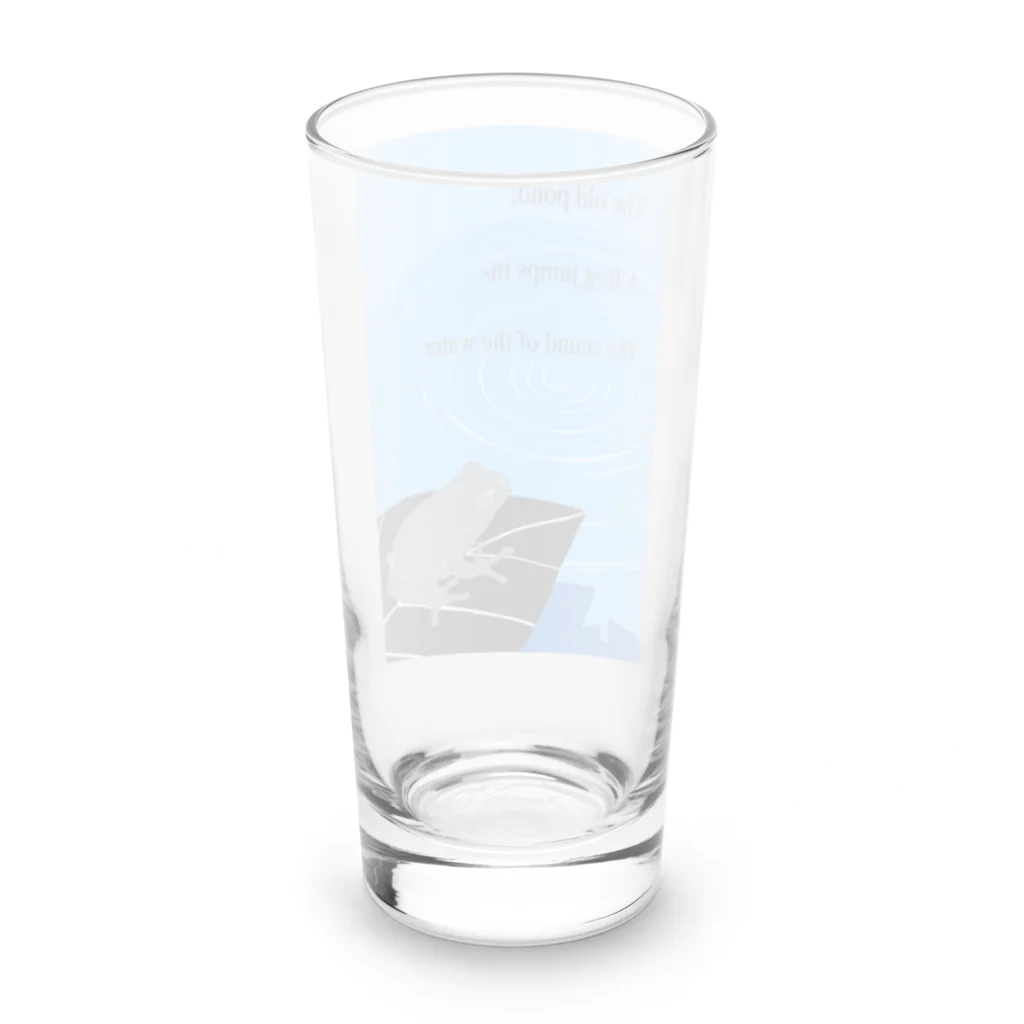 mirinconixの俳句/古池や 蛙飛び込む 水の音 Long Sized Water Glass :back