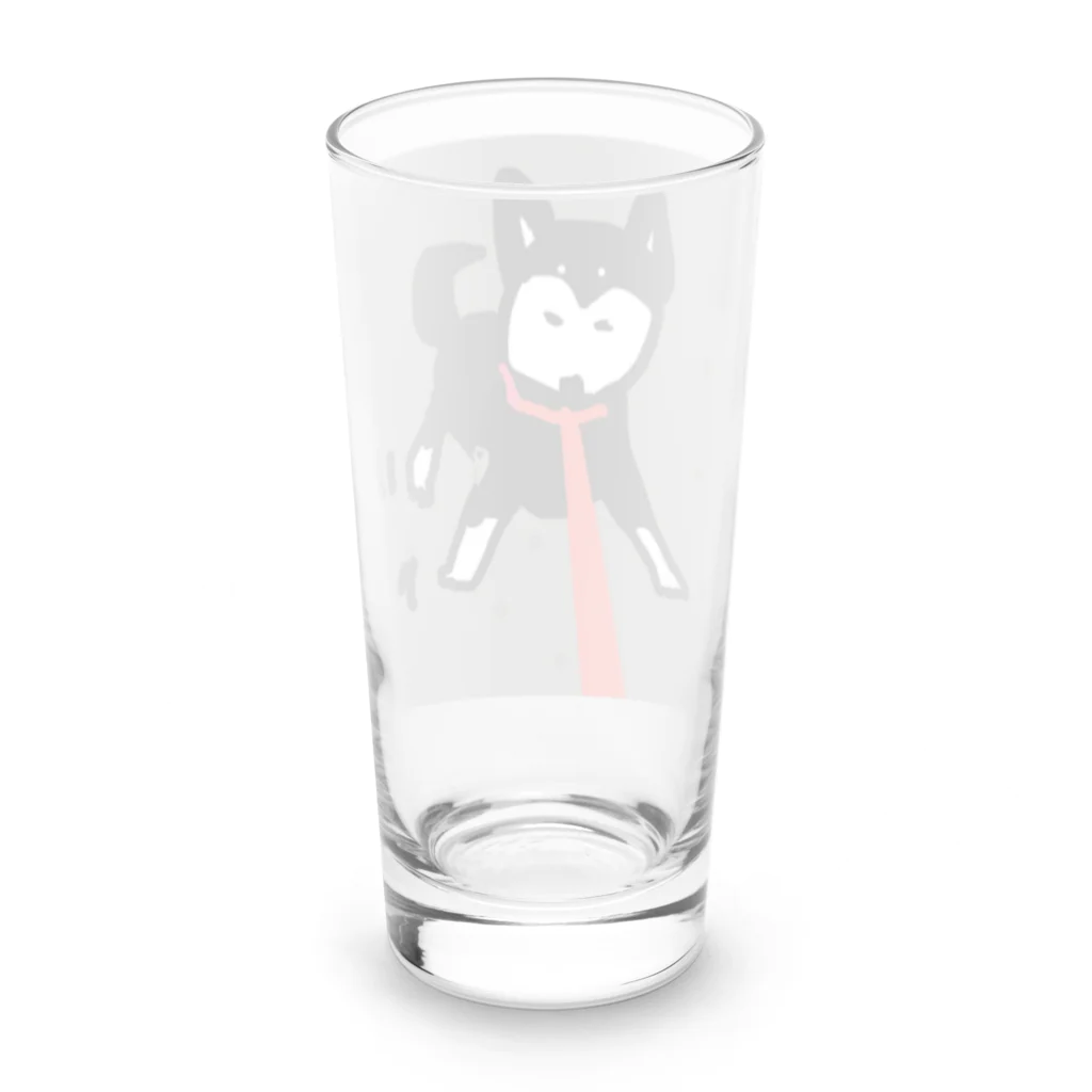 ペコりんショップの柴犬散歩拒否 Long Sized Water Glass :back