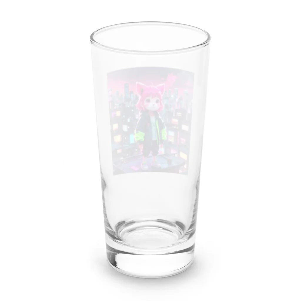 AI妖怪大図鑑のネオン妖怪　エモナ Long Sized Water Glass :back