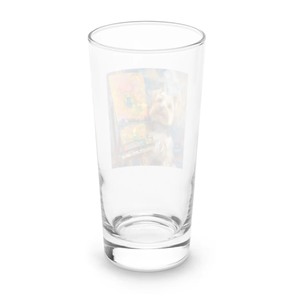 AQUAMETAVERSEの犬のぼくが画家だよ何か？ アメジスト 2046 Long Sized Water Glass :back