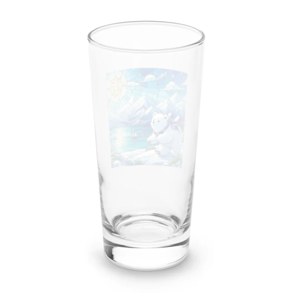 ほかほかしろくまのあったかざっかやのしろくまの休暇 Long Sized Water Glass :back