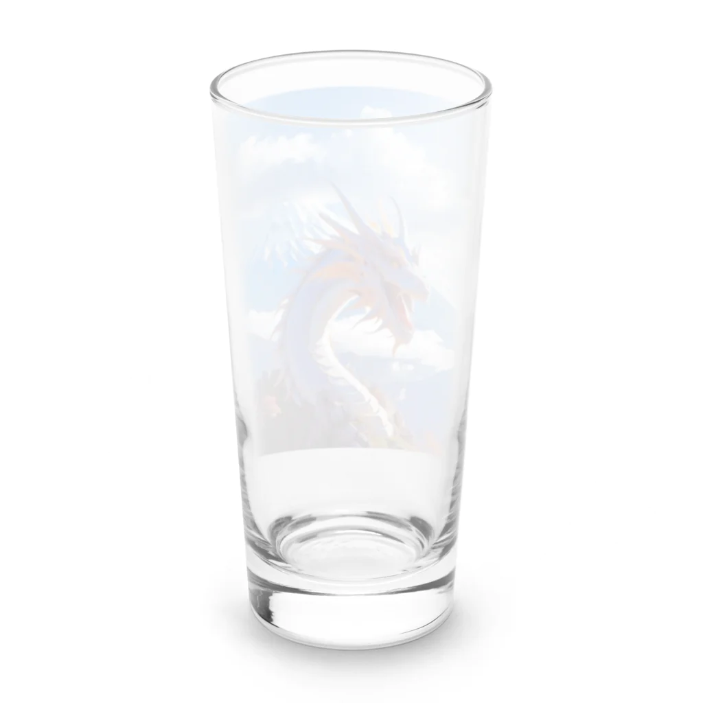 AsukaKotohaの快晴の富士山を喜ぶ龍 Long Sized Water Glass :back