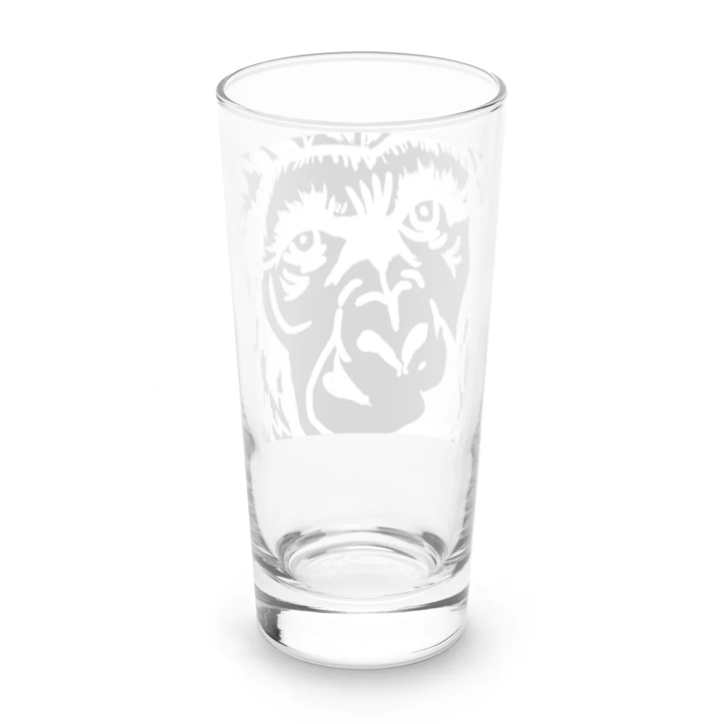 猿とかの白黒サル Long Sized Water Glass :back