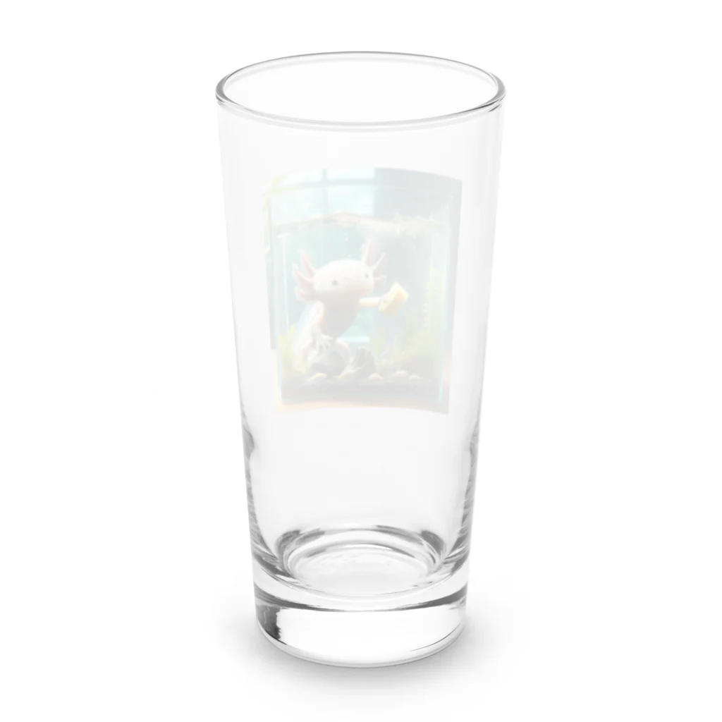 adjustの水槽の掃除をしているウーパールーパー Long Sized Water Glass :back