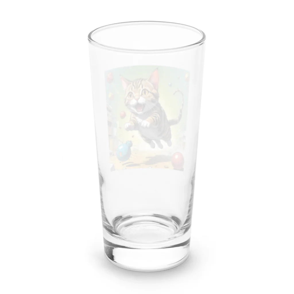 yuki_tukuruの駆け出す猫 Long Sized Water Glass :back
