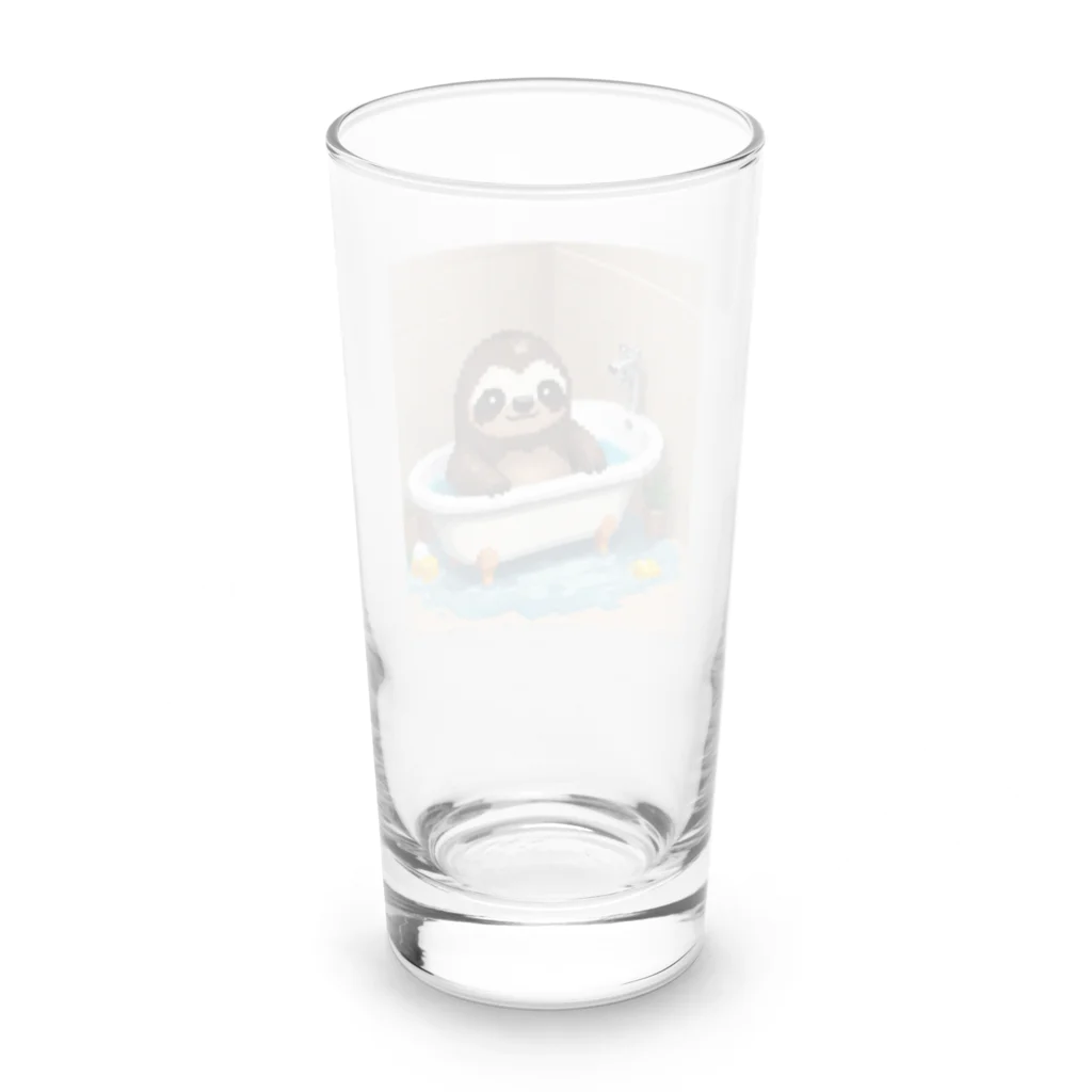 hinata__hinataのお風呂に入っているナマケモノ Long Sized Water Glass :back