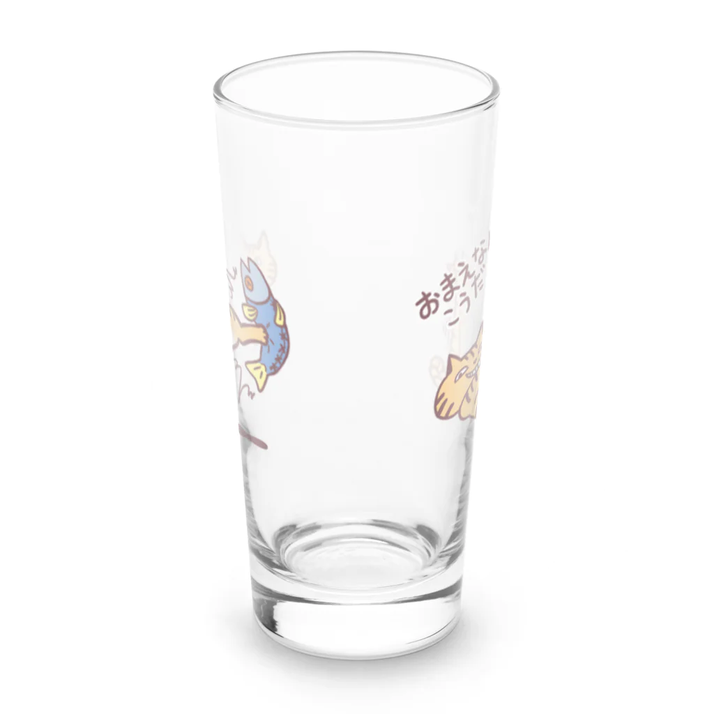 mushizuDASHのトラ猫の魚いじめ Long Sized Water Glass :back