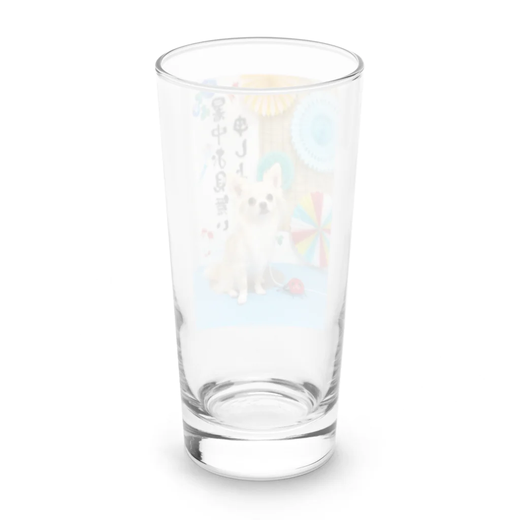 kutachanelのロングコートチワワのクウ太 Long Sized Water Glass :back