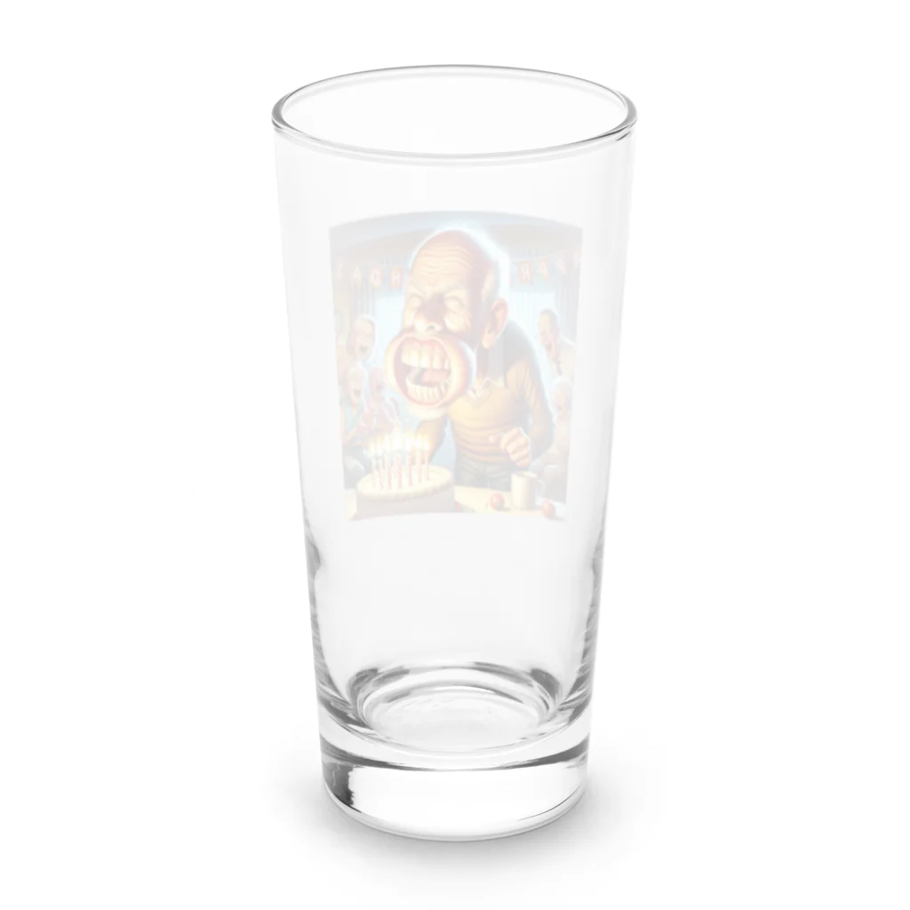 万銭ショップのおじいちゃん誕生日おめでとう Long Sized Water Glass :back