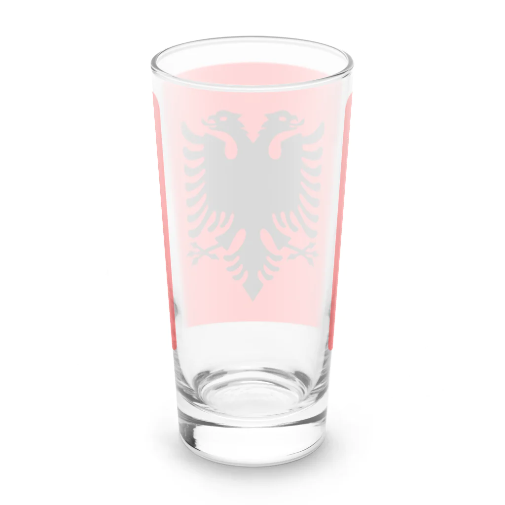 お絵かき屋さんのアルバニアの国旗 Long Sized Water Glass :back