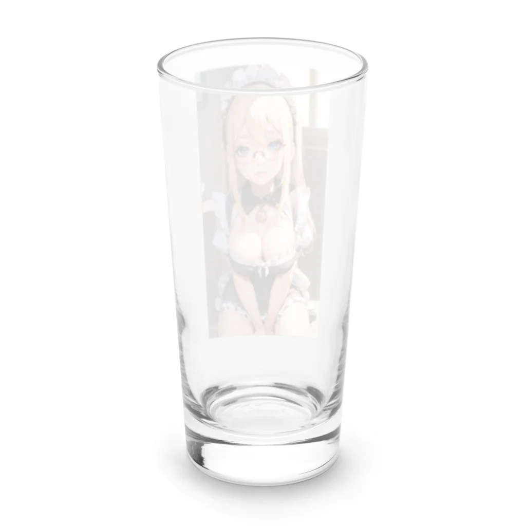 美少女学院の金髪美少女　七海ちゃんメイド Long Sized Water Glass :back