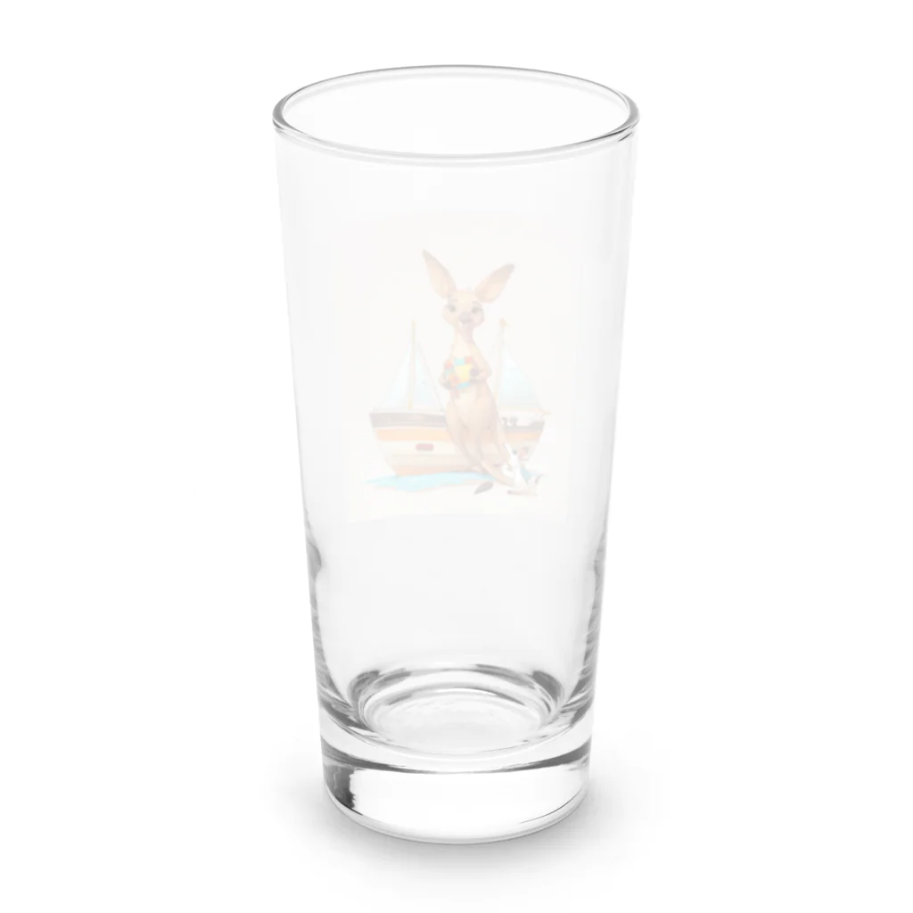 ganeshaのおもちゃのヨットでかわいいカンガルーに出会おう Long Sized Water Glass :back