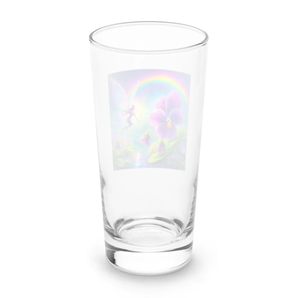 かるるんショップのアヤメと虹と妖精と Long Sized Water Glass :back