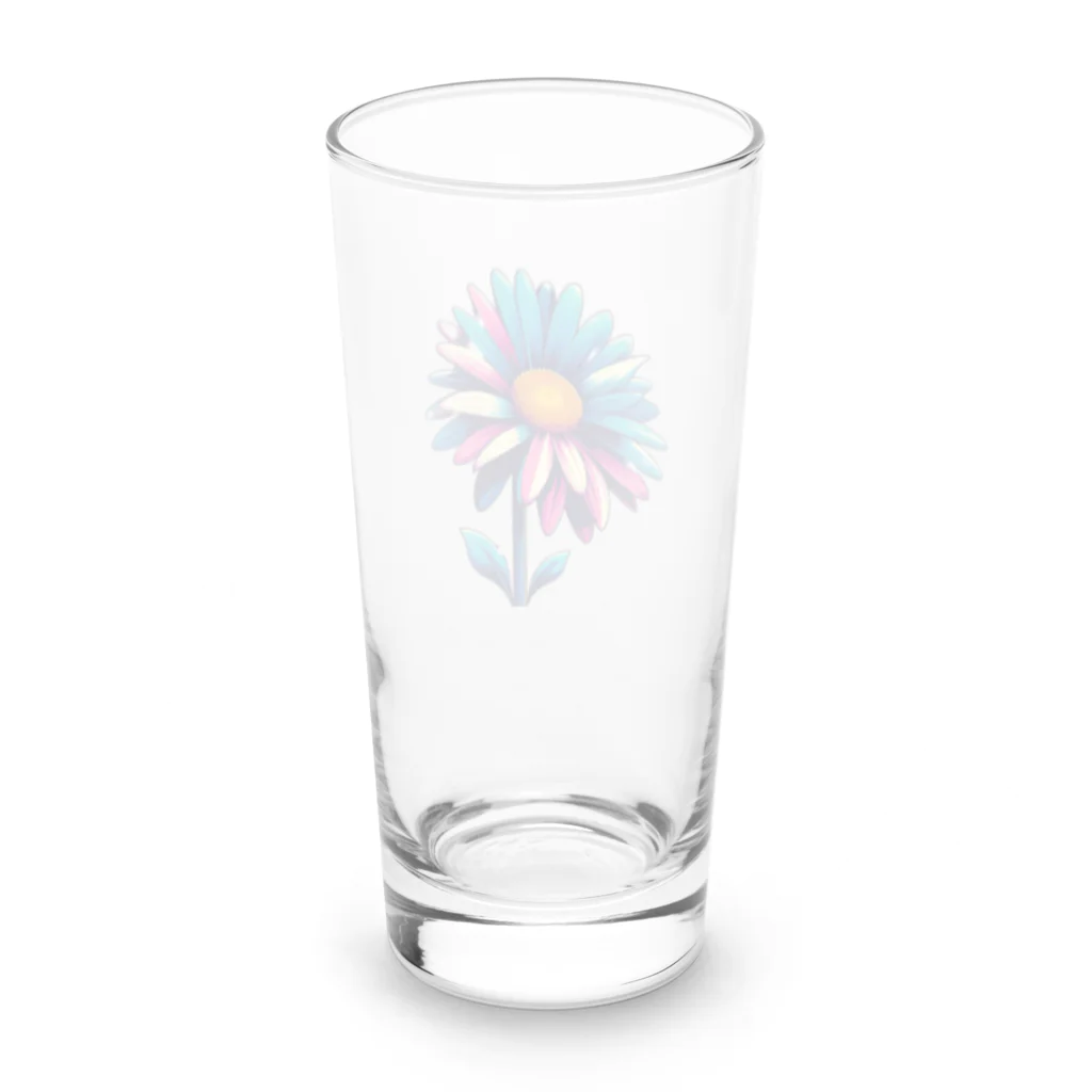 わっふるアートのネオ・フラワー Long Sized Water Glass :back