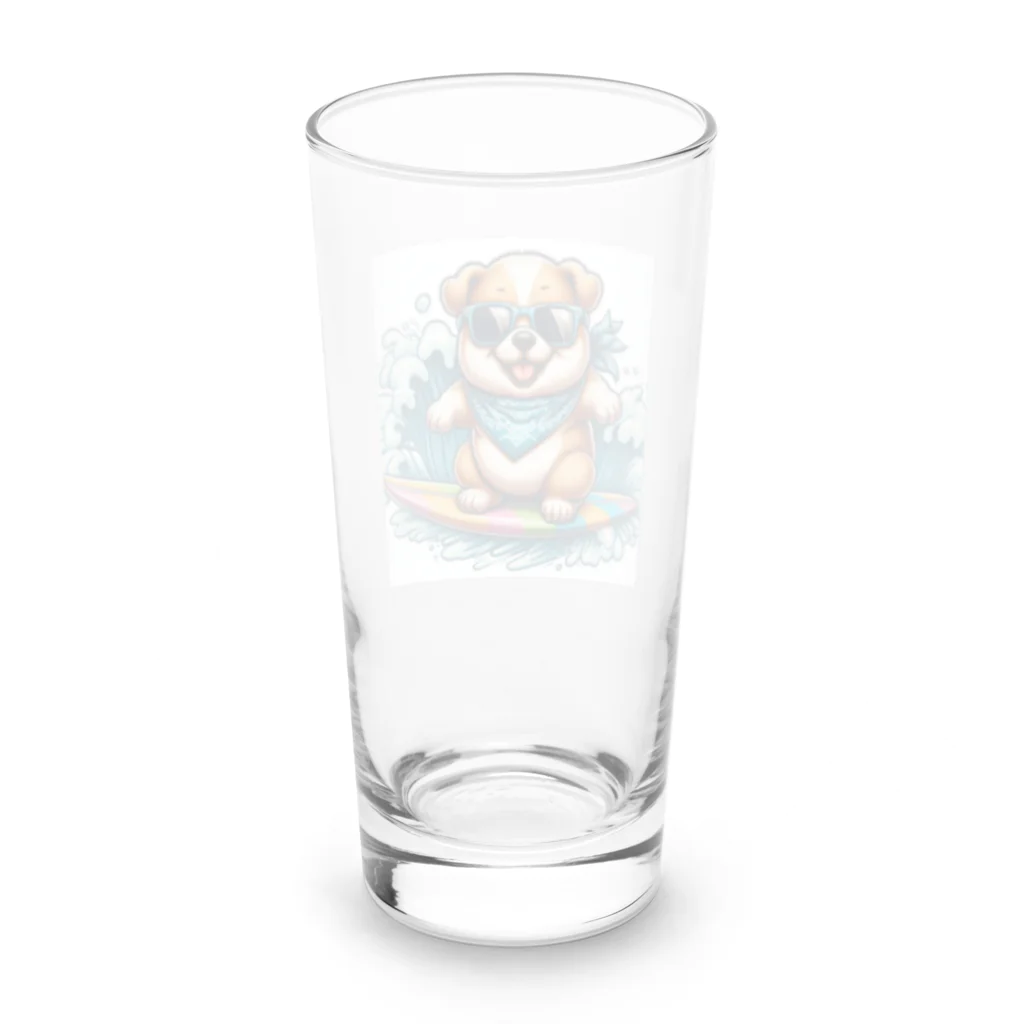 yasufumi yamamotoのサーフィンわんちゃん Long Sized Water Glass :back