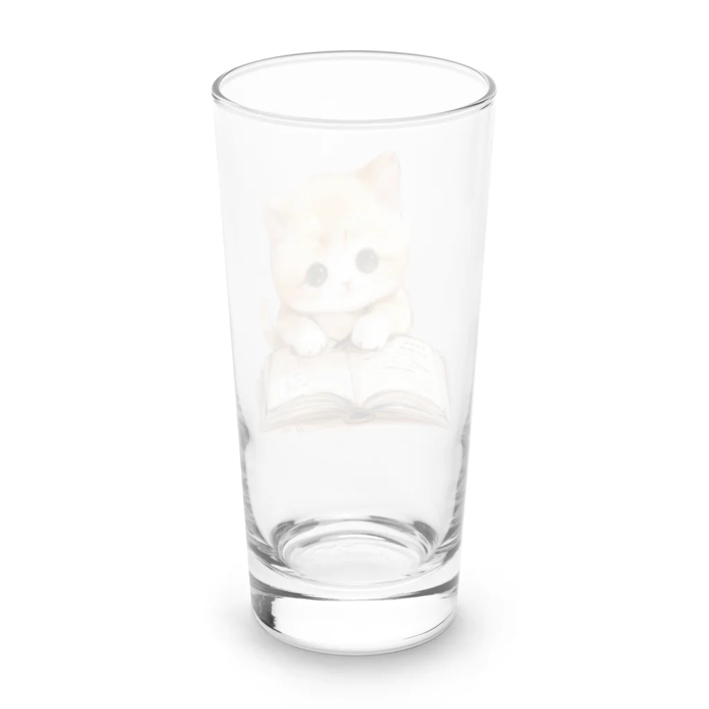 ronstr_の本読み子猫 Long Sized Water Glass :back