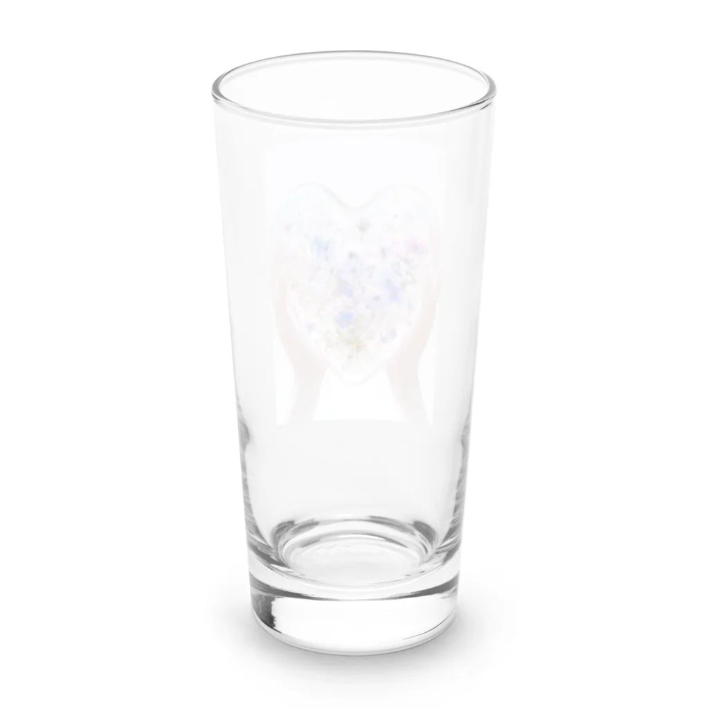 AQUAMETAVERSEのクリスタルの中に押し花がある　なでしこ1478 Long Sized Water Glass :back