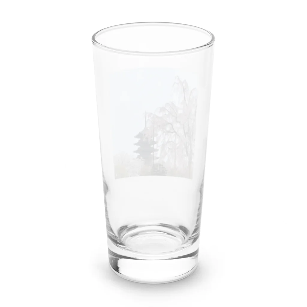 puakeli 合同会社の枝垂れ桜と五重塔 Long Sized Water Glass :back