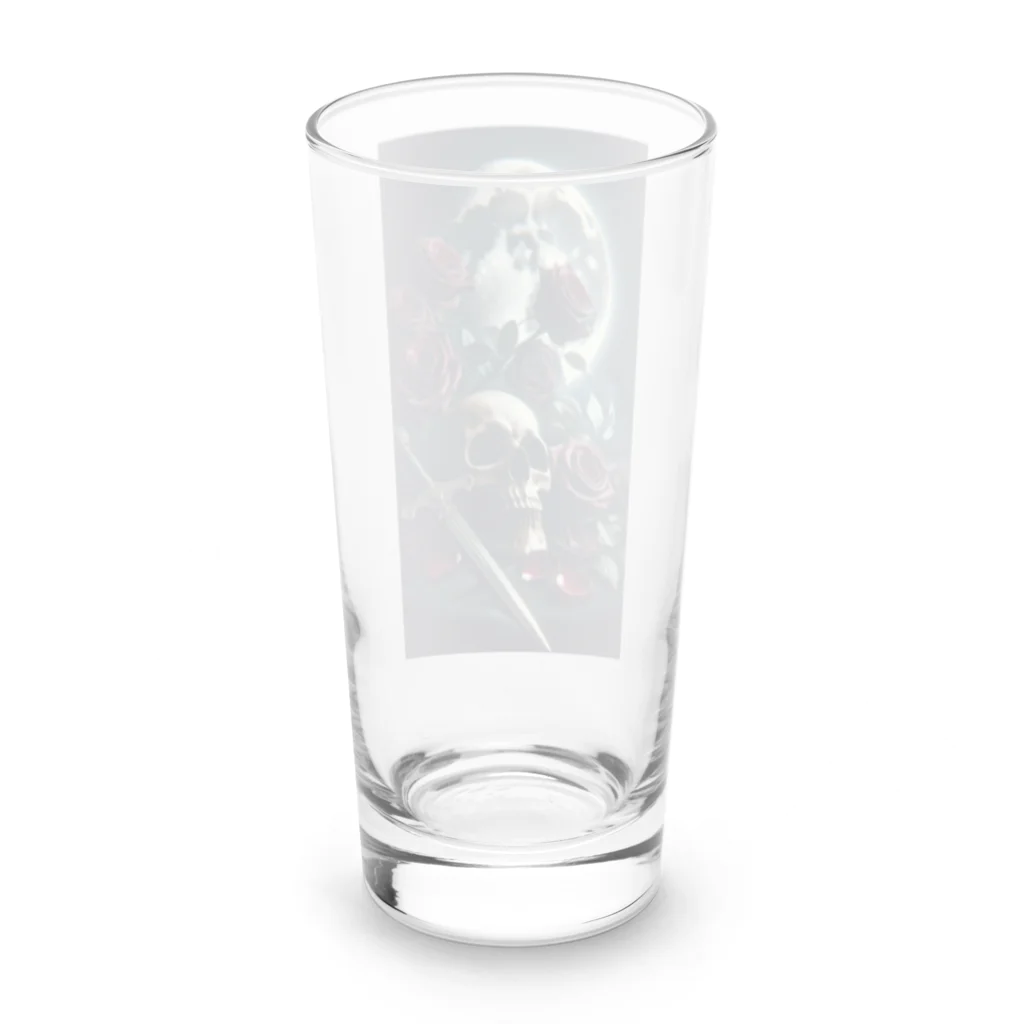 kazeou（風王）の死神と薔薇（縦）AI生成 Long Sized Water Glass :back