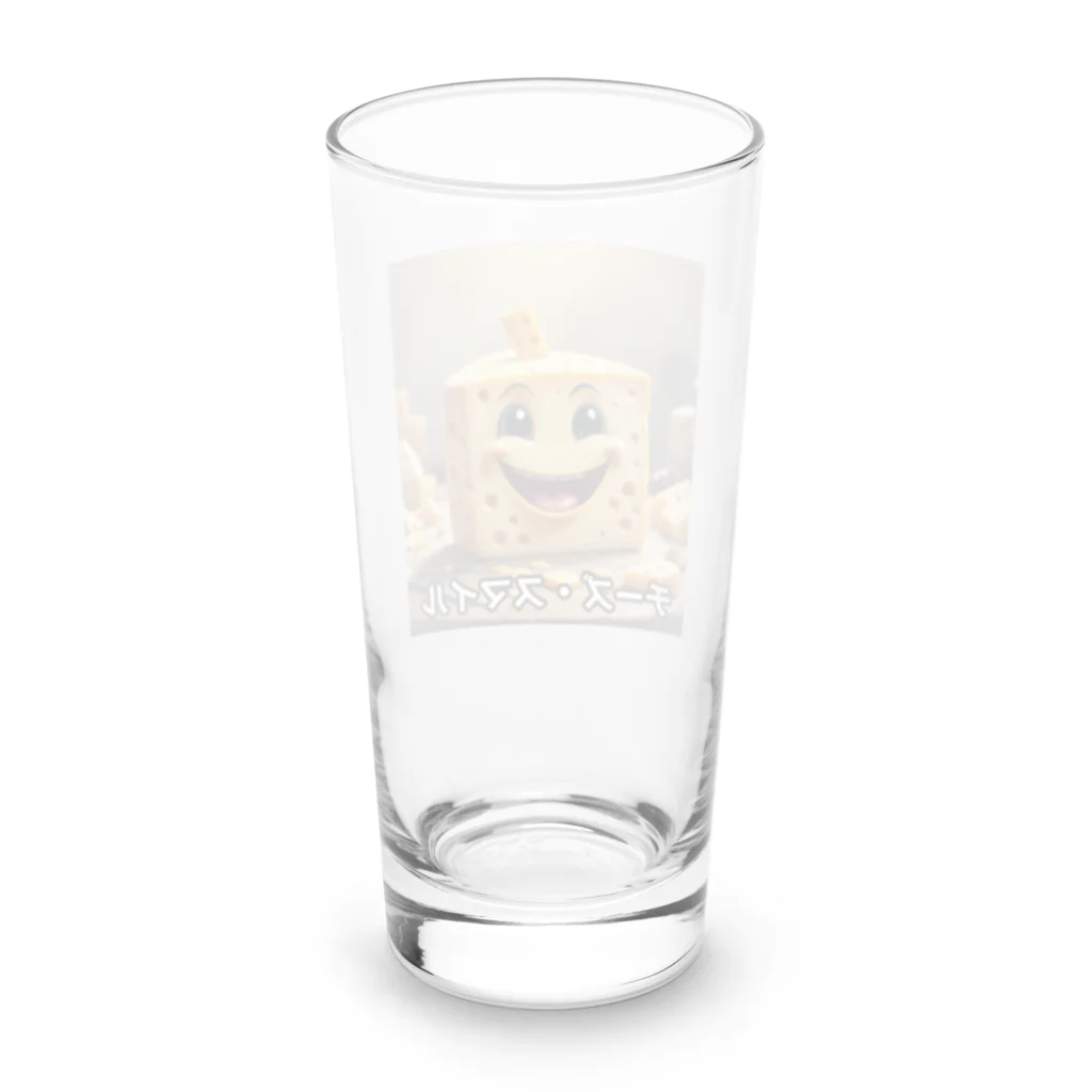 (^_^)はっぴーすまいるニコニコ『Happy Smile 2525』のチーズスマイル Long Sized Water Glass :back