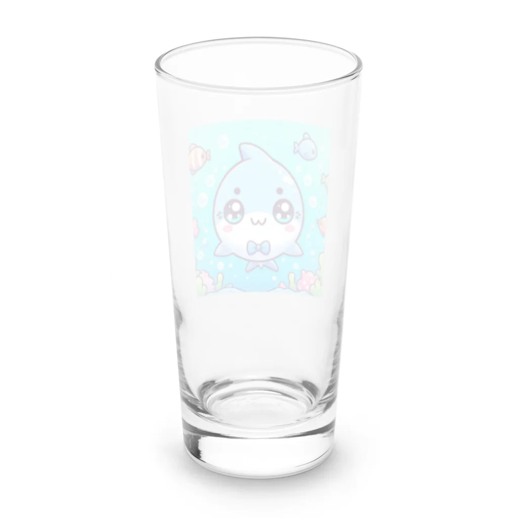 aki-hiro130のかわいいサメです Long Sized Water Glass :back