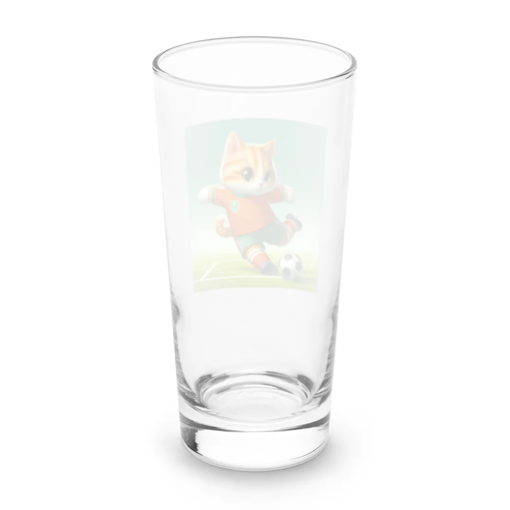 ketapapaのサッカーねこ Long Sized Water Glass :back