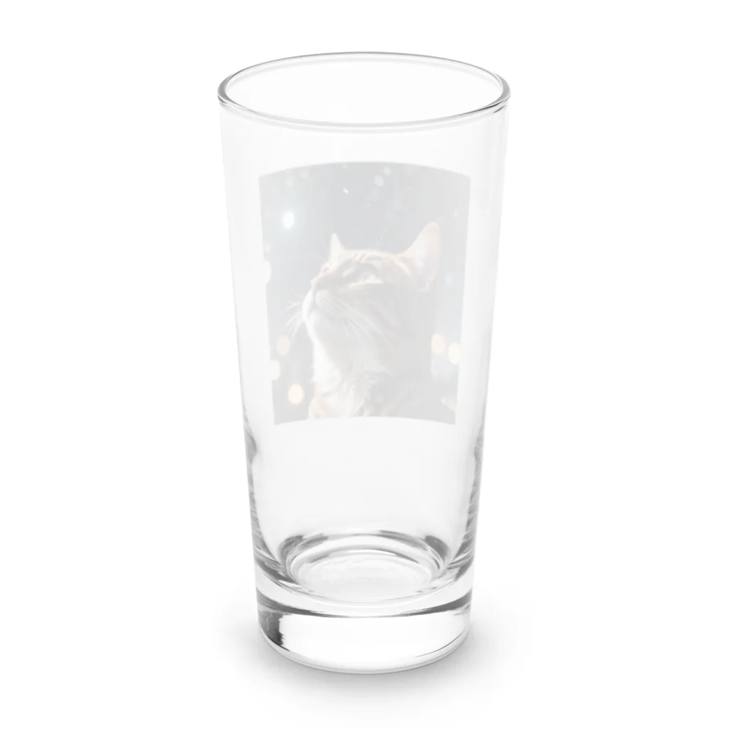 AI Design Labの星を見る猫 Long Sized Water Glass :back