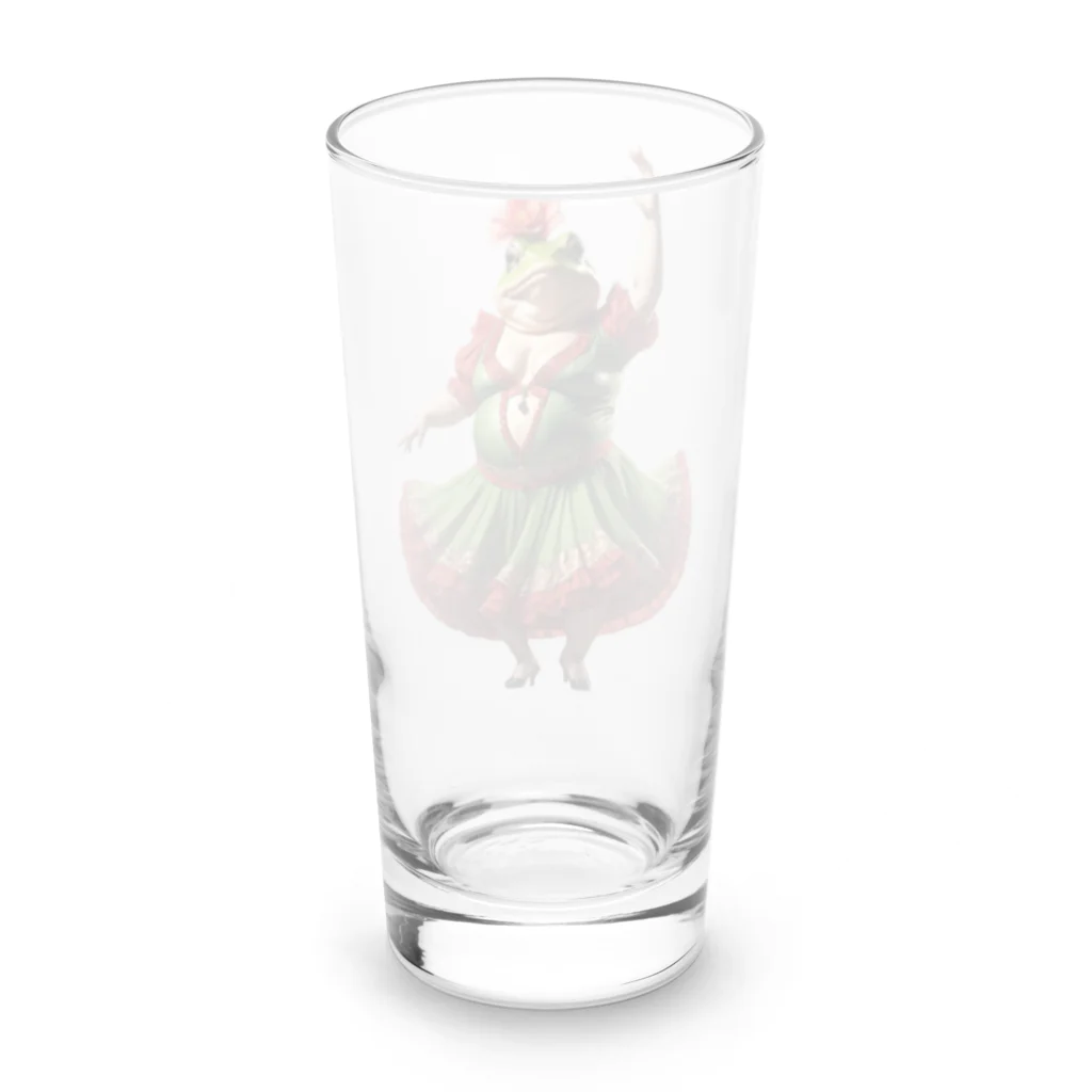 ZKBクエストSHOPのカエル・フラメンコ① Long Sized Water Glass :back