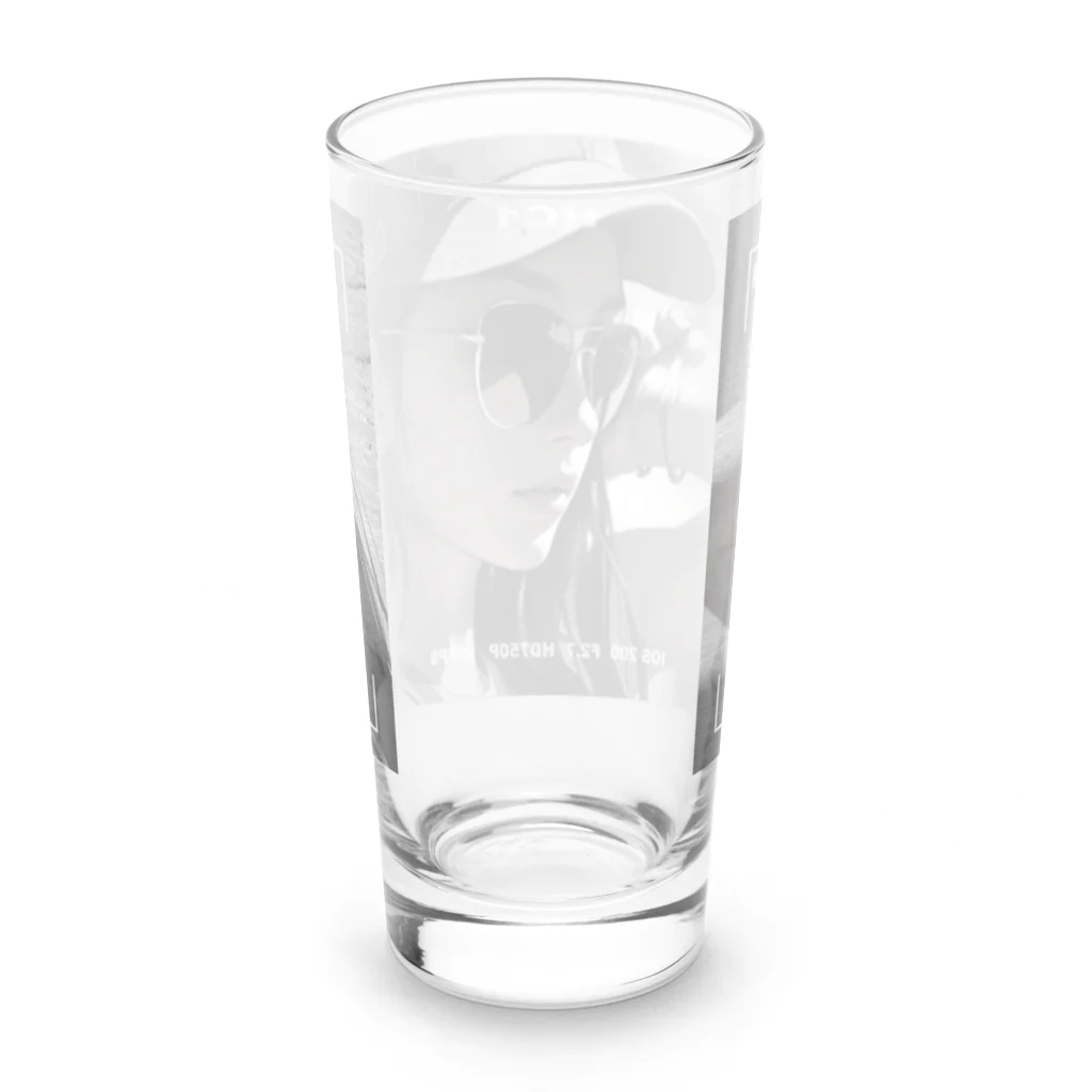 A&MのCool girl【モノクロ】 Long Sized Water Glass :back