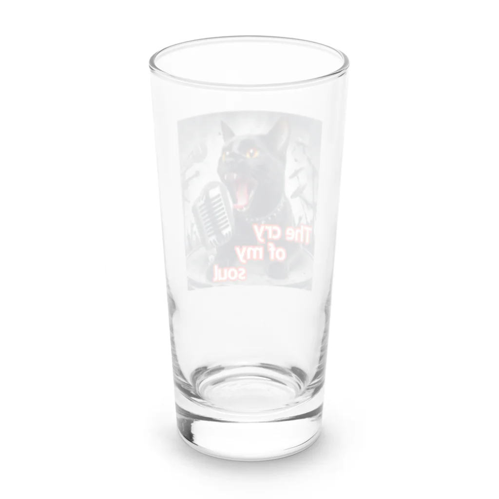 moriyama1981の歌を歌う黒猫 Long Sized Water Glass :back