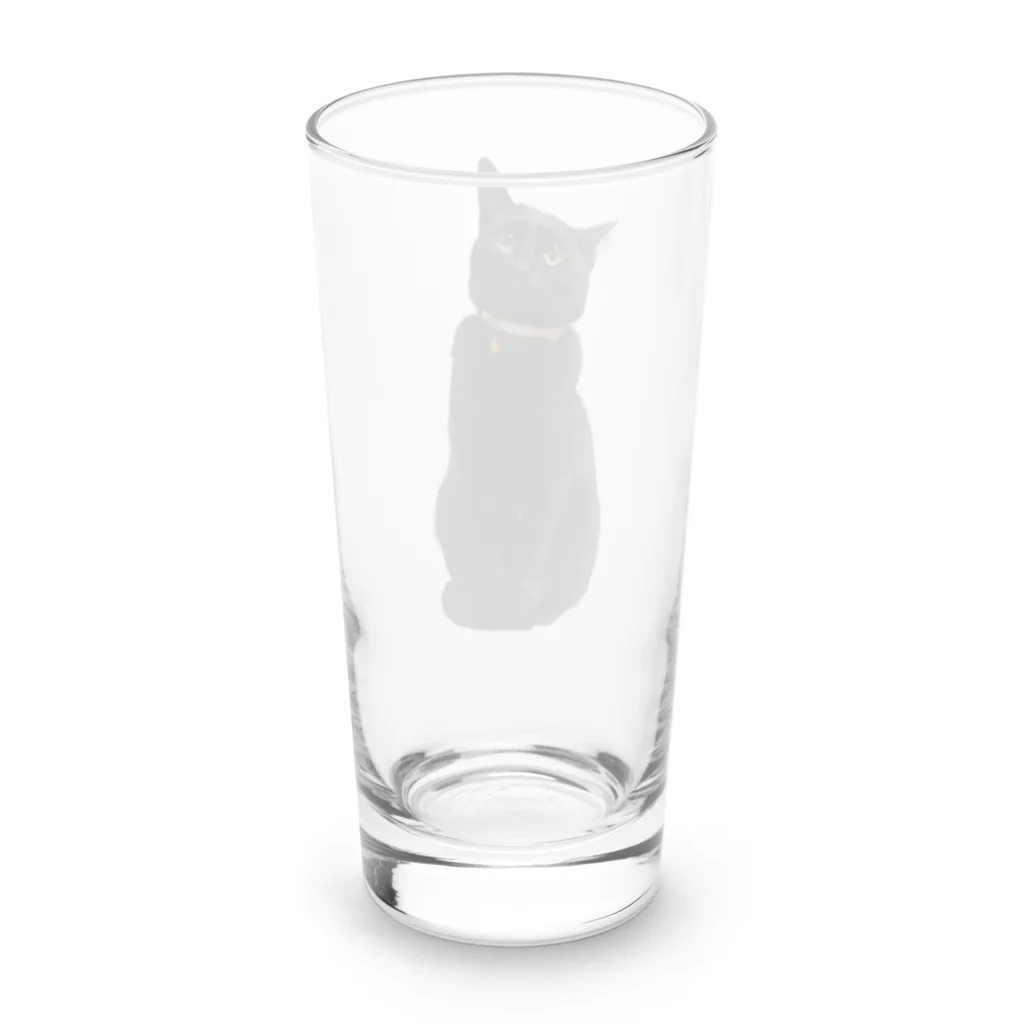 黒猫マメちゃんの魅惑ショップのリアル黒猫マメちゃんグッズ Long Sized Water Glass :back