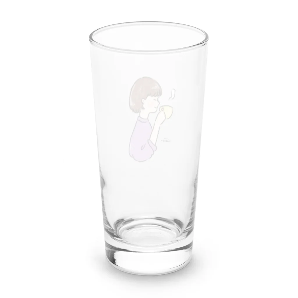 Sakikoのほっとひと息つく女の子　紫芋 Long Sized Water Glass :back