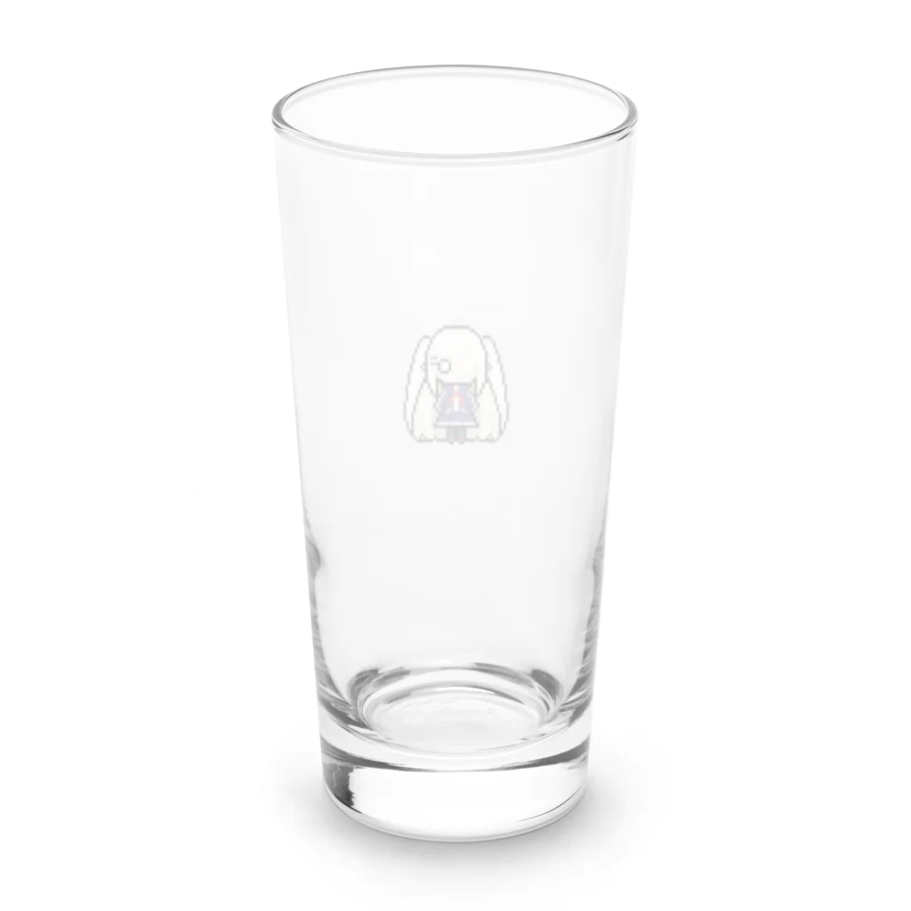 horidesuのドット絵の白髪ロング美少女 Long Sized Water Glass :back