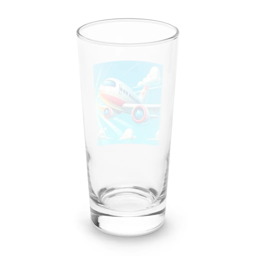 yohiti193の空飛ぶ飛行機のイラスト Long Sized Water Glass :back