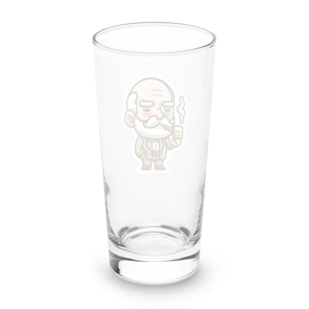 trypsin8080のアメリカンBBQのかわいいキャラクター　スモーキー・サム Long Sized Water Glass :back