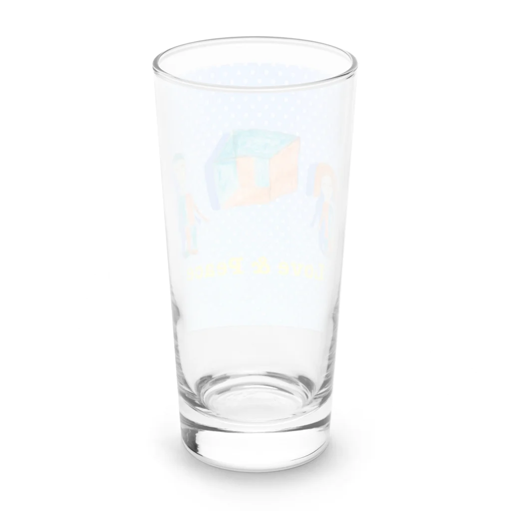 Tamon-TamonのLove & Peace ブルードット Long Sized Water Glass :back