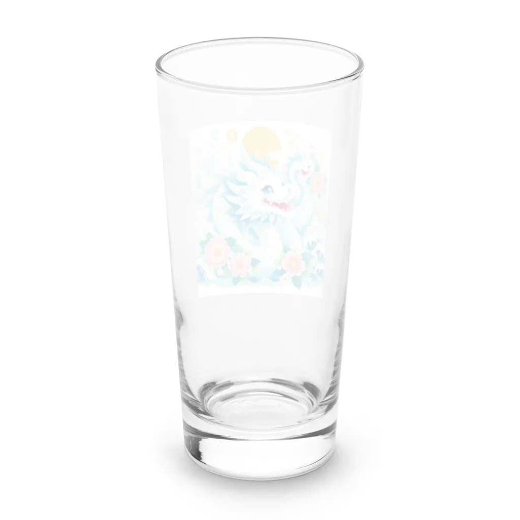 幸福龍神のカワイイ白りゅう。 Long Sized Water Glass :back